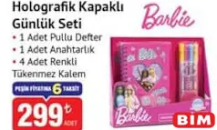 BARBİE HOLOGRAFİK KAPAKLI GÜNLÜK SETİ fiyat ve kampanya bilgisi